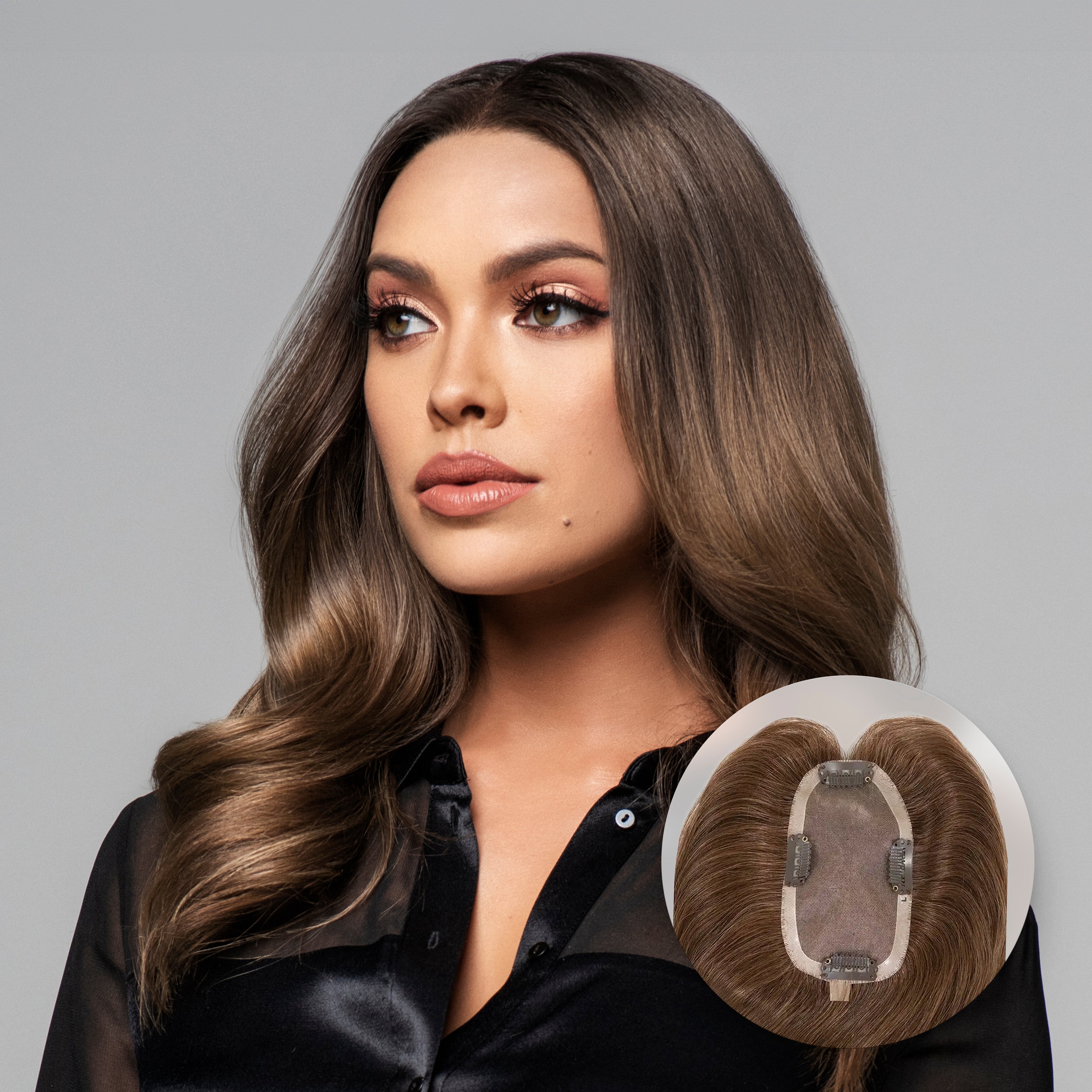 Aura | Clip-on Fine Mono Hair Topper