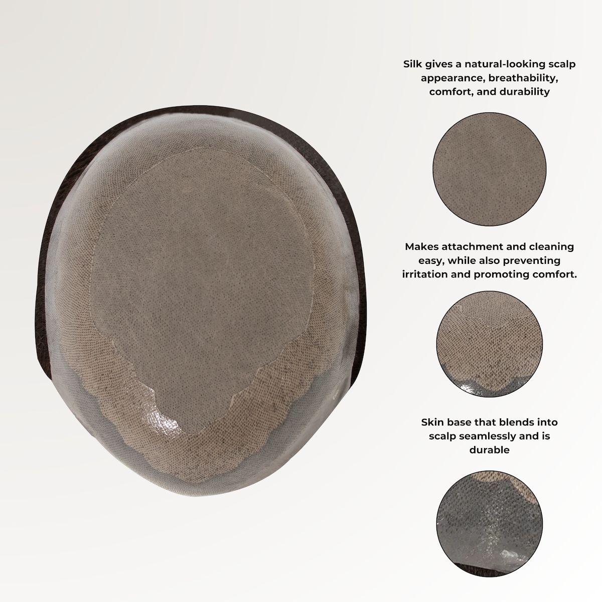 V-Silk | Silk center with V-looped skin front