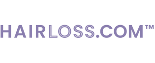 Text 'HAIRLOSS.COM' in purple on a white background
