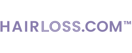 Text 'HAIRLOSS.COM' in purple on a white background