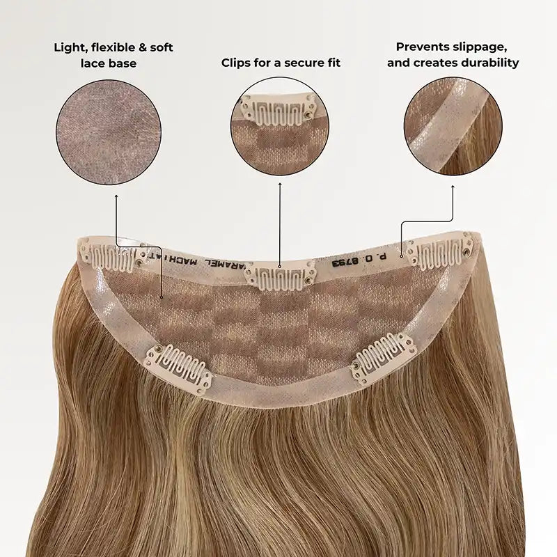 Aluna | Clip-on Fine Mono Hair Topper