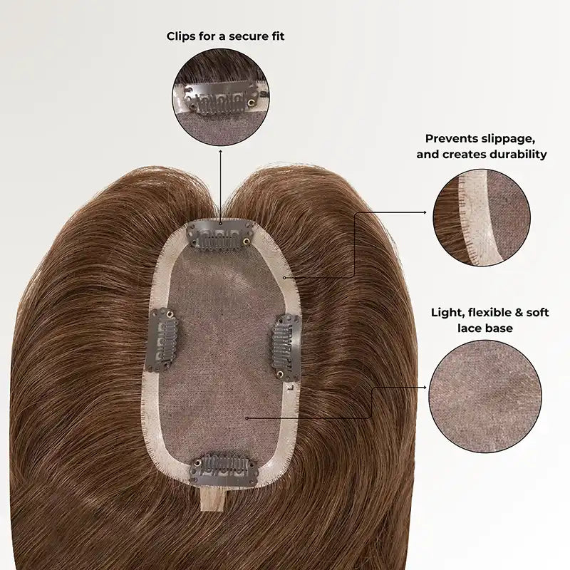 Aura | Clip-on Fine Mono Hair Topper