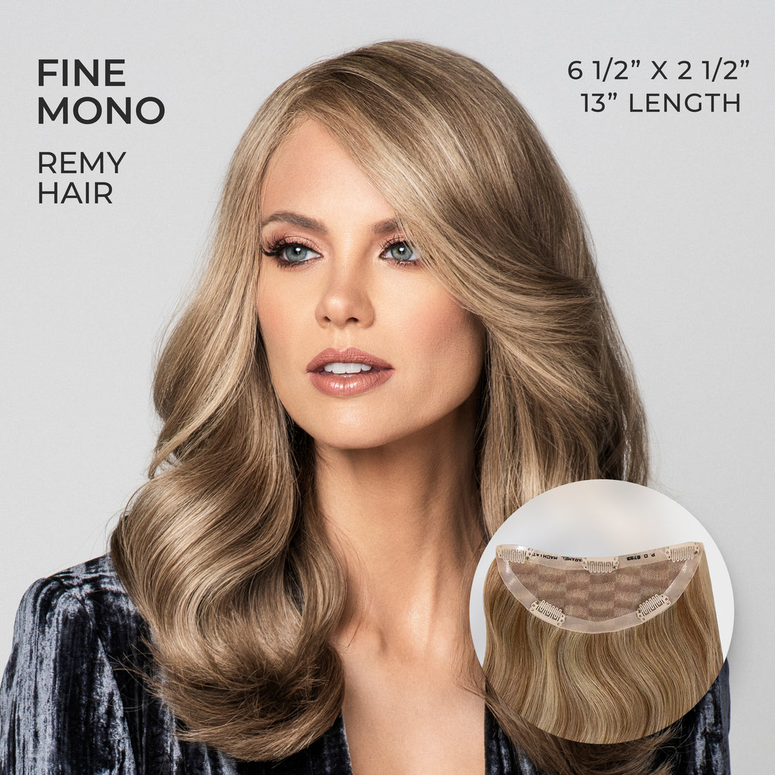Aluna | Clip-on Fine Mono Hair Topper