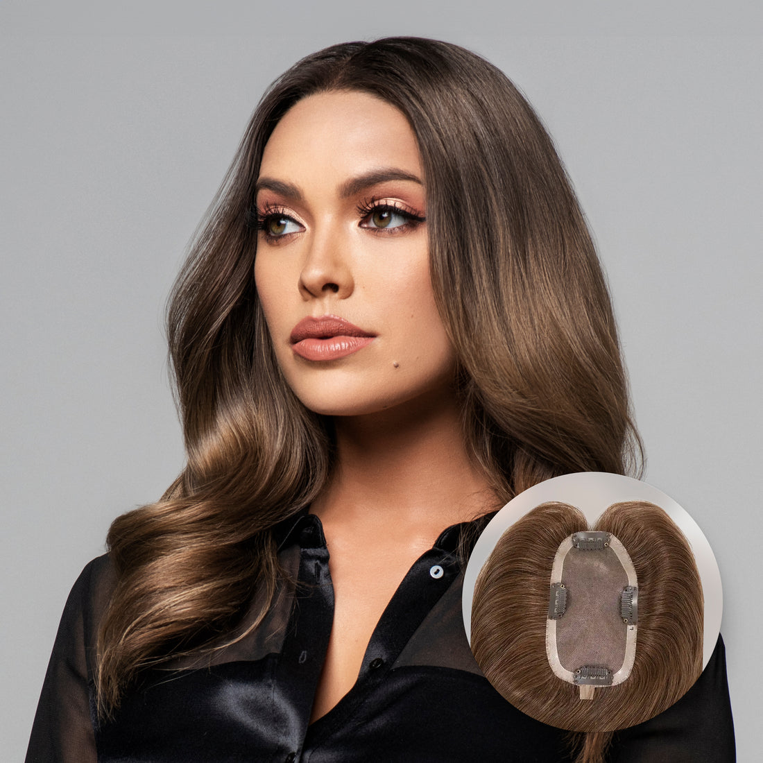 Aura | Clip-on Fine Mono Hair Topper