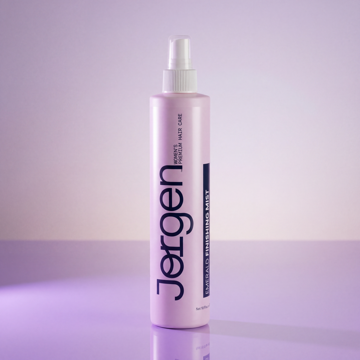 Jorgen Emerald Finishing Mist in a pink spray bottle