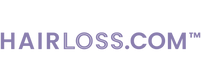 Text 'HAIRLOSS.COM' in purple on a white background