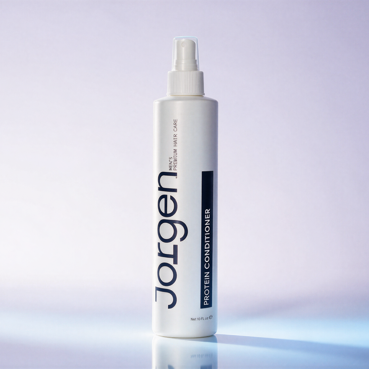 Jorgen Protein Conditioner in a white spray bottle