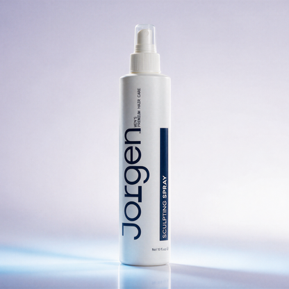 Jorgen Sculpting Spray in a white spray bottle