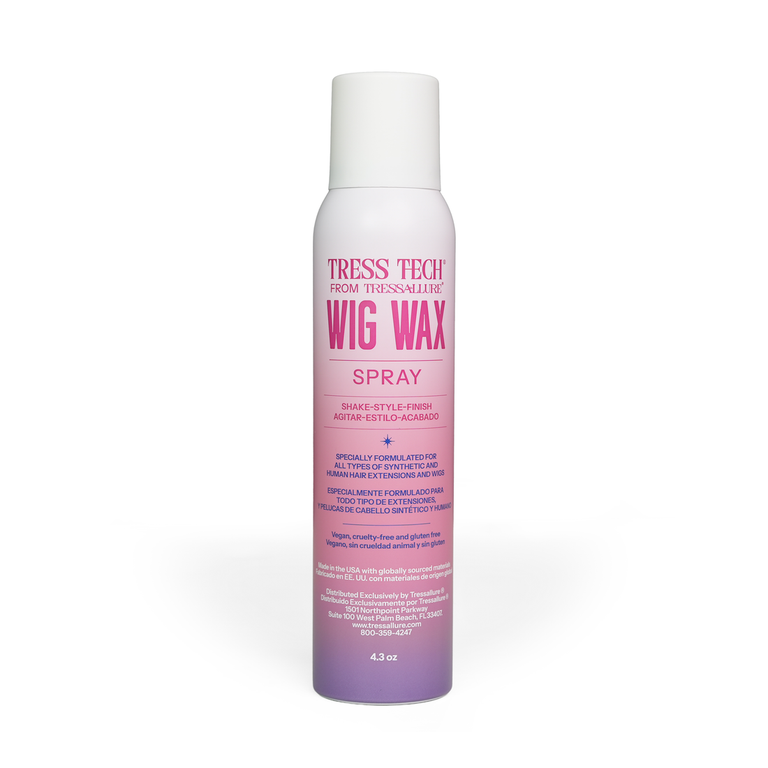 Tress Tech Wig Wax spray can, front